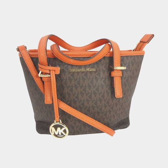 Michael Kors Handbags - Michael Kors Jet Set Travel XS Carryall Top Tote Zip Satchel Shoulder Bag Orange